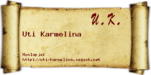 Uti Karmelina névjegykártya